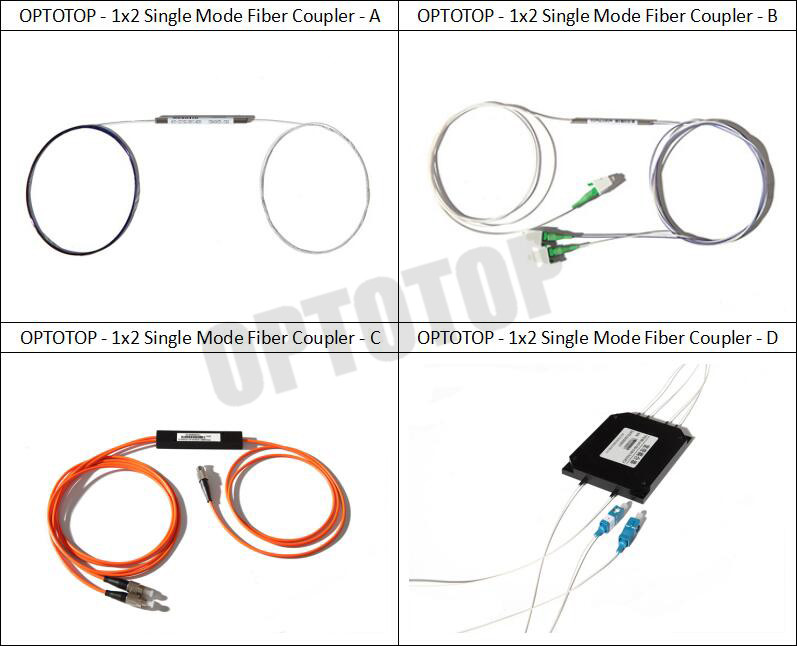 1x2 Coupling Ratio 5 / 95 1480/1550nm Single Mode Fiber Coupler SC / UPC 2mm SMF -28e 1m