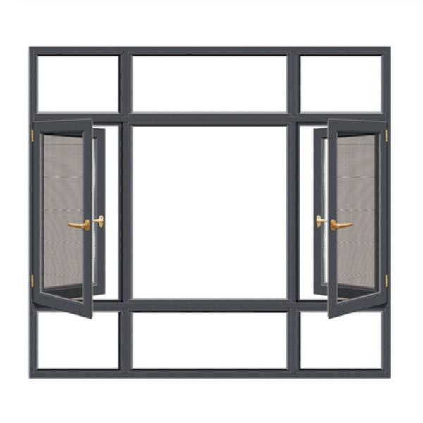 Simple Design European Style Commercial Aluminum Waterproof Casement Windows for
