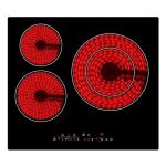 Crystal Glass 450x520mm 4500w 3 Burner Electric Cooktop