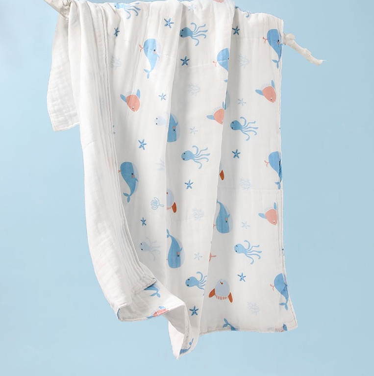 Safe Eco Friendly Cotton Bubble Gauze Fabric 4 Layer Cotton Swaddle Cloth
