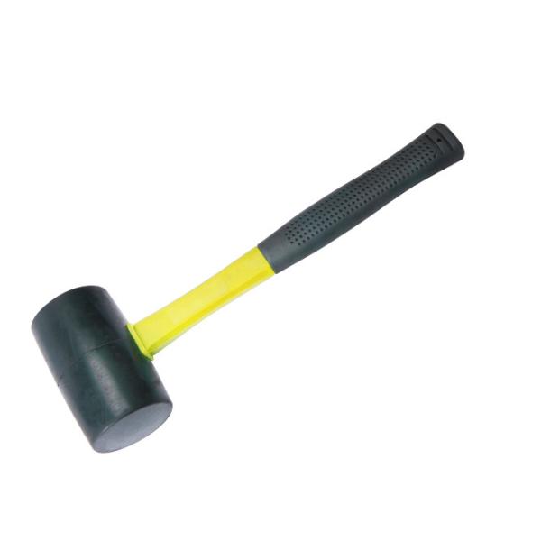 Yellow Color Fiberglass Handle Hammer Professional Floor Ceramic Tile Installation Fiberglass Rubber Hammer