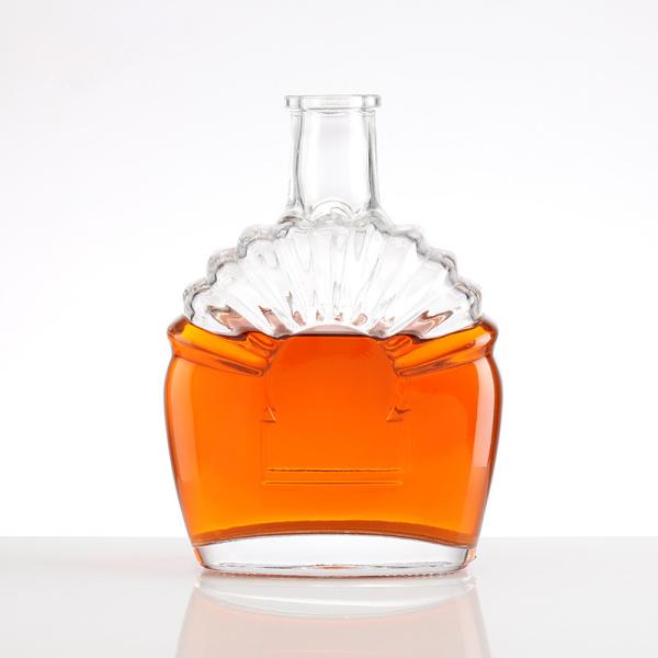 Clear Super Flint Glass Brandy Xo Bottle 200 Ml 375 Ml 500 Ml 700 Ml 1000 Ml