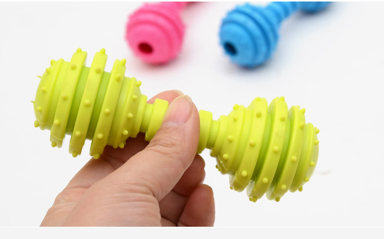 Dog Chew Toy Bone Shape TPR Pet Dog Toy Barbell Stocked for Your Furry Friend