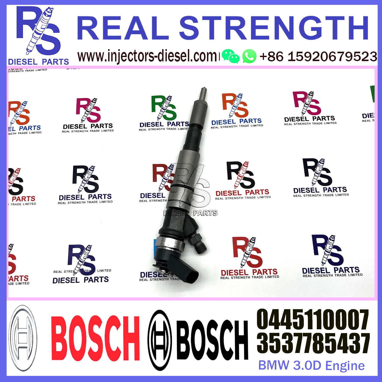 Diesel Fuel Common Rail Injector 0445110007 3537785437 0986435010 0445110029 For BMW 3.0D Engine