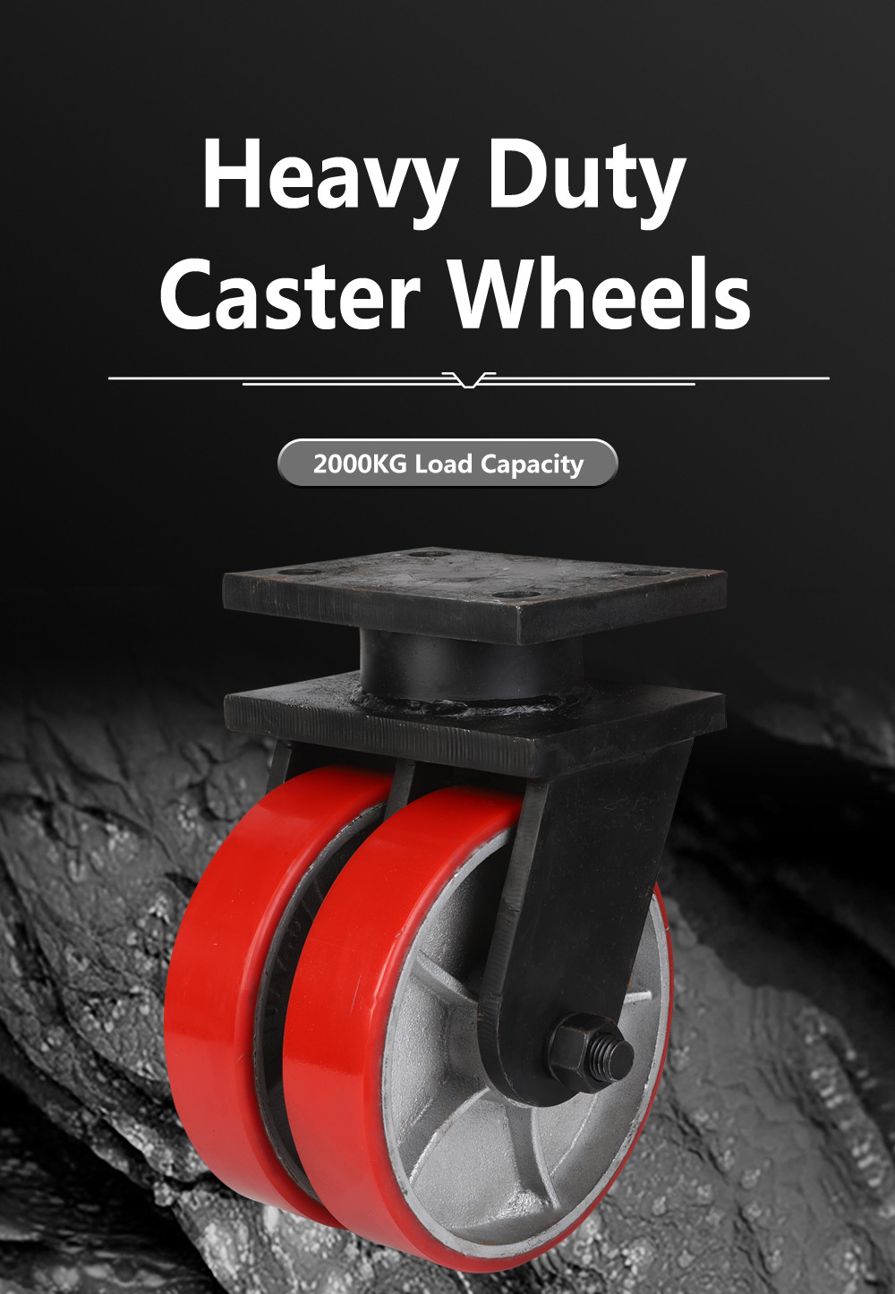 AGV Heavy Duty Industrial Casters Truck 2000kg Load PU 5 Inch Heavy Duty Swivel Casters