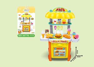 Wholesale 26 &quot; Burger Shop Pretend Role Children's Play Toys , 37Pcs Green Kitchen Set from china suppliers