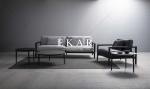 European Modern Wooden Frame Cream White Fabric Sofa 3 Seater Couch