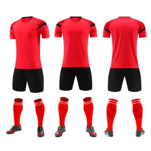 Wholesale Customization Plain Red Soccer Jersey Plain Full Set Soccer Uniforms from china suppliers