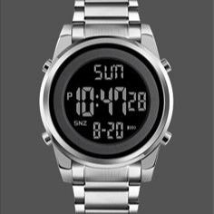 Wholesale 220mm Silvertone 3BAR Stainless Steel Digital Watch Waterproof Digital from china suppliers