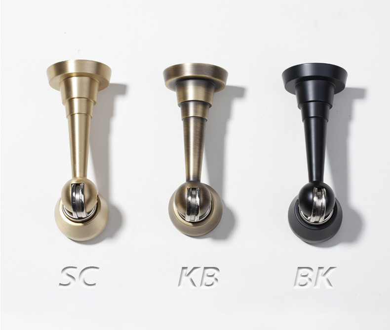 Non Perforated Brass Door Stops Anti Collision Bathroom Door Stopper Gate Resistor