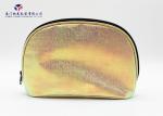 Fashionable Soft Leather Makeup Bag Round Corners Treatment Without Handle