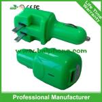 2 in 1 single usb car charger wall charger travel charger