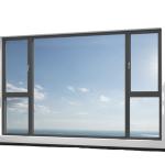 Aluminium Seamless Welded Glass Windows With 80mm Width Thermal Break Casement