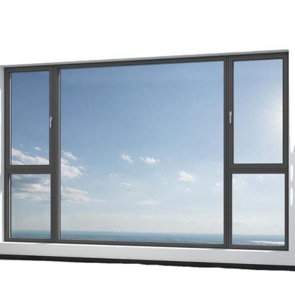 Aluminium Seamless Welded Glass Windows With 80mm Width Thermal Break Casement