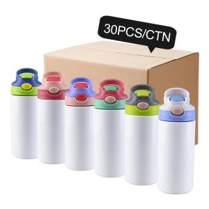 Wholesale Mixed Color Straight Stainless Steel Kids Water Bottles Leakproof 350ml 12oz from china suppliers