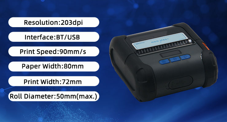 Good Partner HDD-M80 Portable POS Printer 80mm Max Paper Size for and Portable Printing