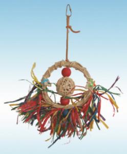 Wholesale natural vine parrot toys 10 inches raffia grass circle for cockatiel conure from china suppliers