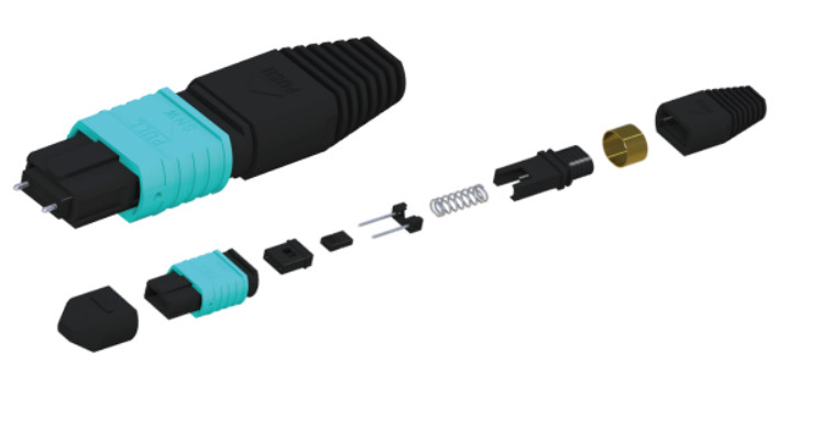 12 Core Fiber Optic MPO OM3 40Gbps Protocols Aqua POLB CATV