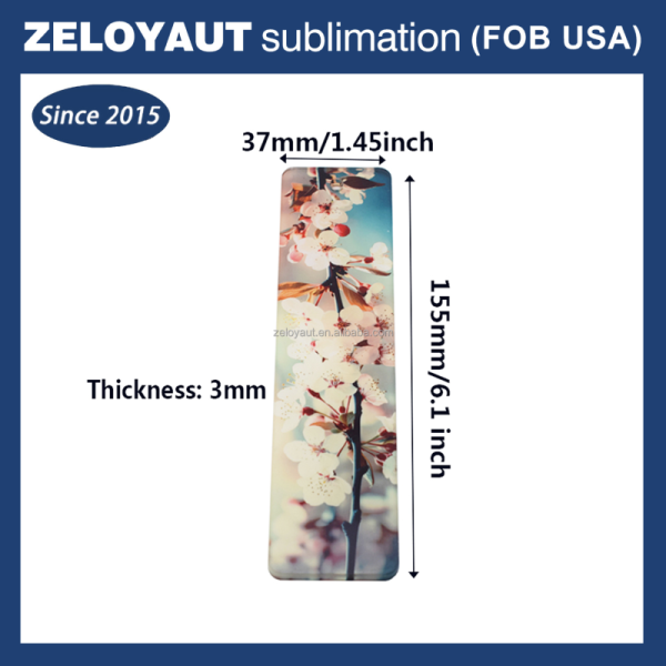 ZELOYAUT Single Side Printing Blanks Custom Metal Bookmarks With Color Tassels Sublimation Aluminum Bookmark Blank Page Holders