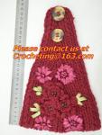 Embroidery bowknot Women's Knitted Head wrap Knitting wool crochet headband
