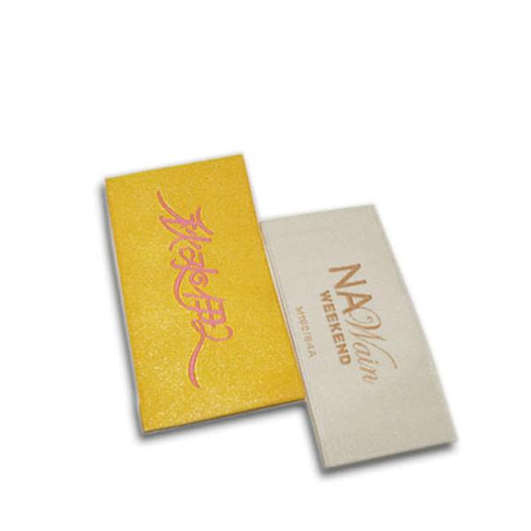 Customized Design Woven Damask Logo Tag Woven Private Labels For Clothing