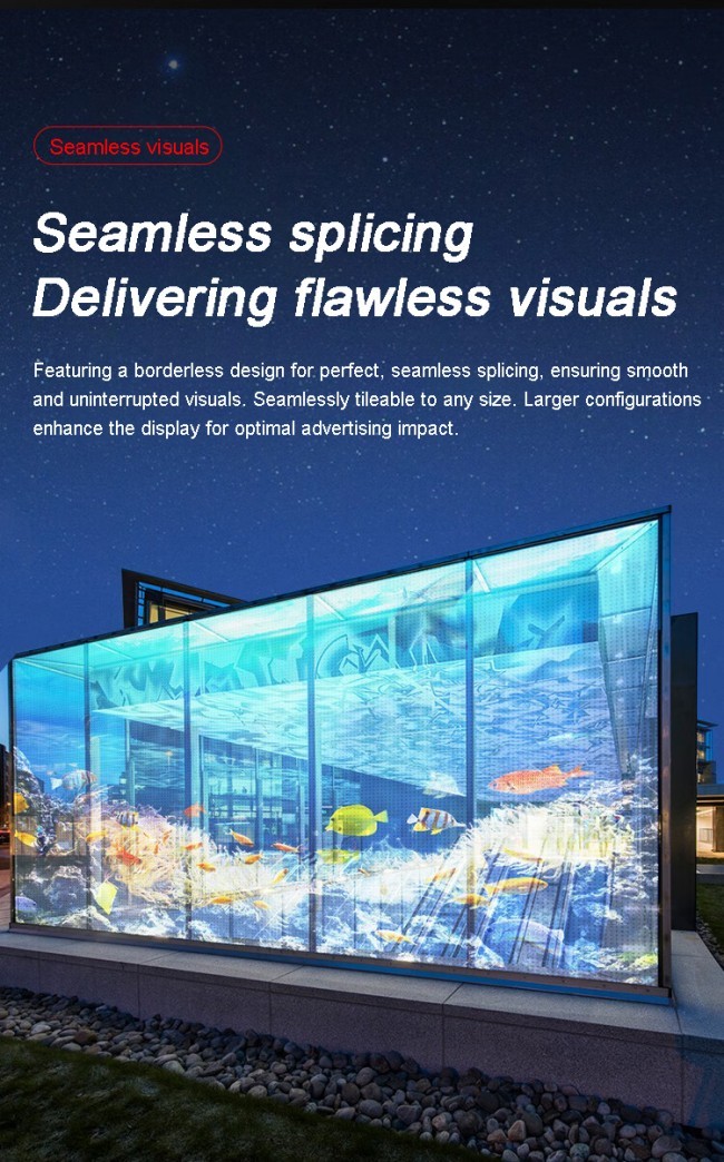 LED Flexible Transparent Film Screen with High Transparency, LED Smart Film with Foldable & Lightweight for Glass Wall