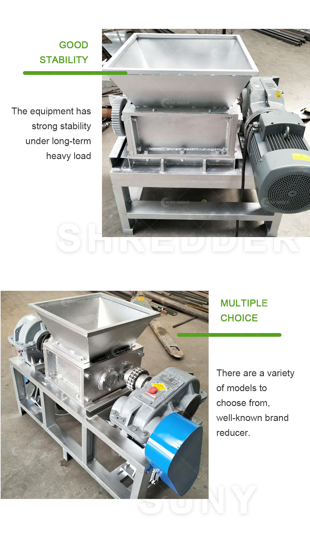 Online Support Industry Cardboard Used Paper Small Double Shaft Shredder 1200*600*1000mm