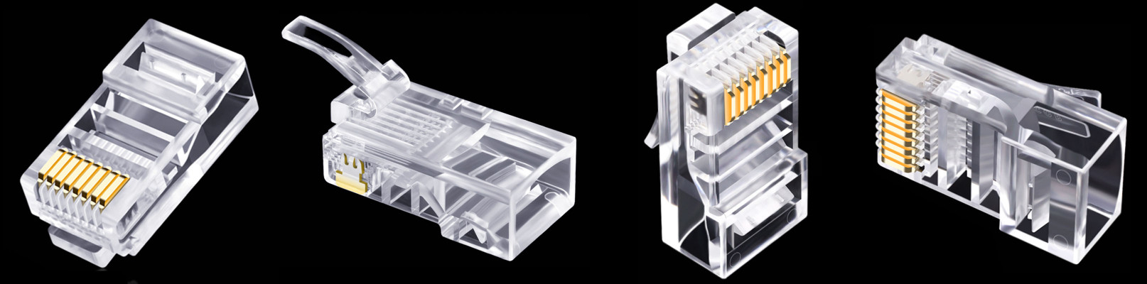 Physical photo Cat5E UTP 8p8c RJ45 connector