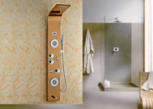 Wholesale 5 Way Massage Jets Bath Shower Panels , Waterfall Shower Panel Gold Painting ROVATE from china suppliers