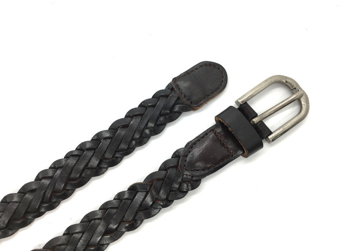 Lady Braided Woven Thin Leather Belt For Jeans Skinny Vintage BRACHI