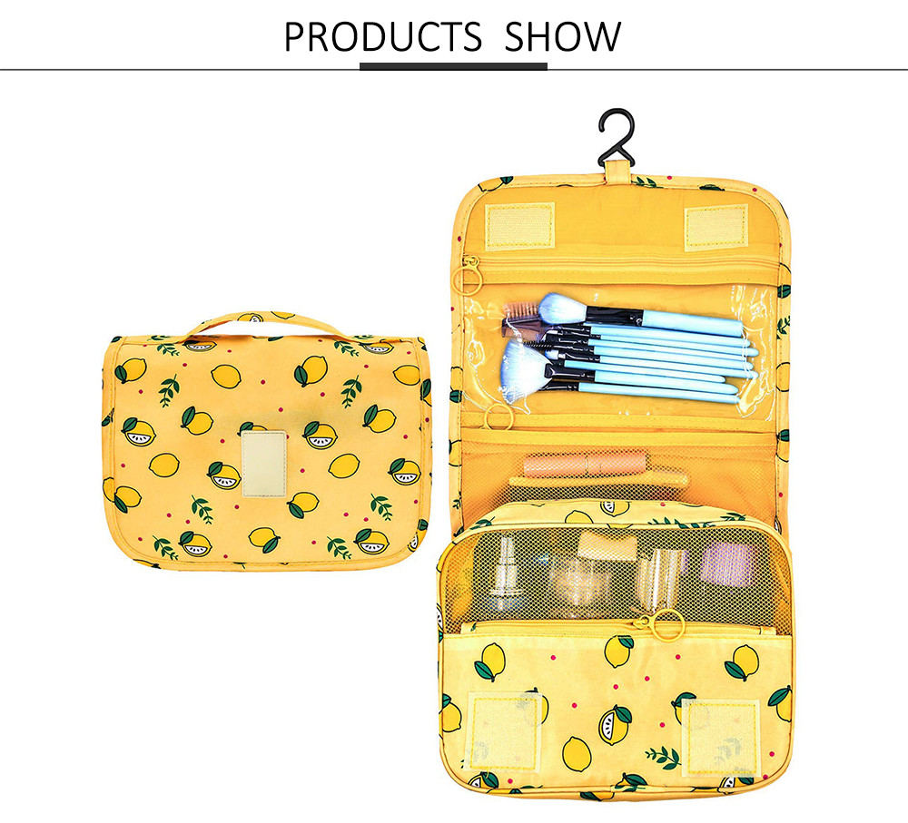 Waterproof Yellow Lemon Hanging Travel Toiletry Bags