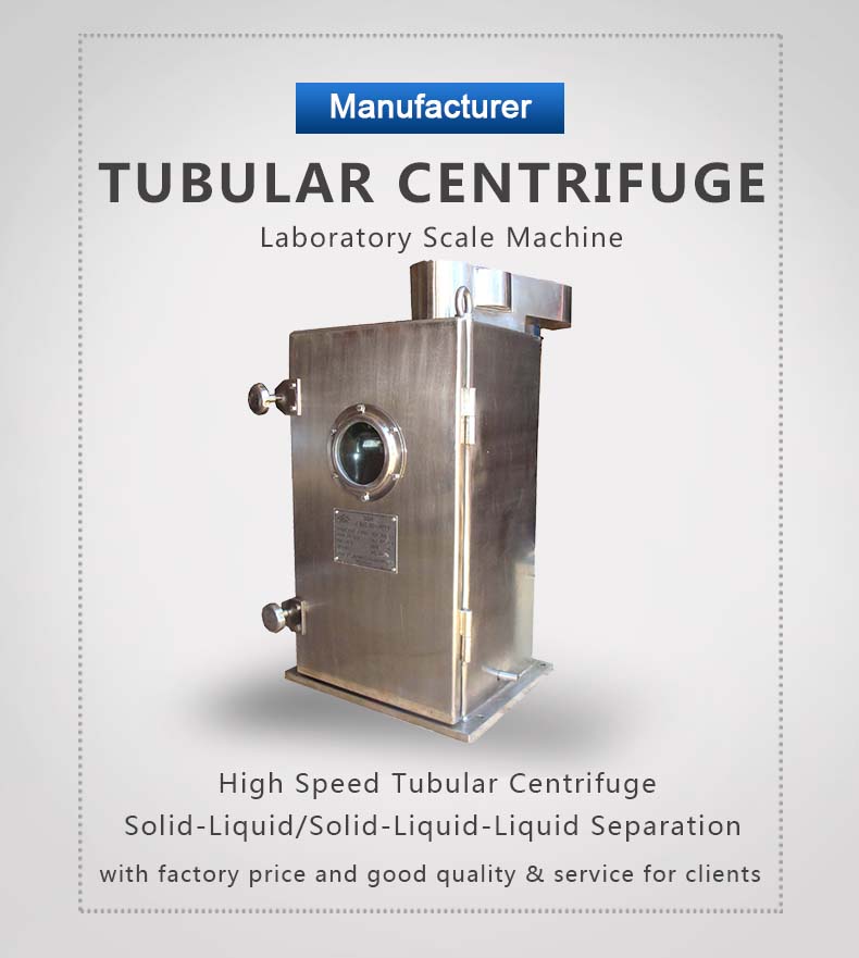 Tube Reducing Centrifuge Chemicals Emulsions Liquid-Solid Separation Separator tubular centrifugal machine