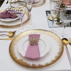 Wholesale Break Resistant Round Glass Flat Charger Plate For Wedding Table Setting Disposable from china suppliers