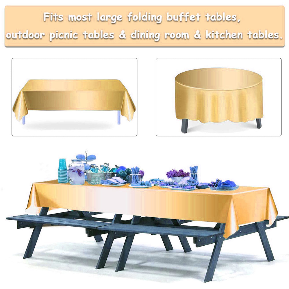 Printed logo 100 x 274cm Rose Gold Foil Tablecloth For Party