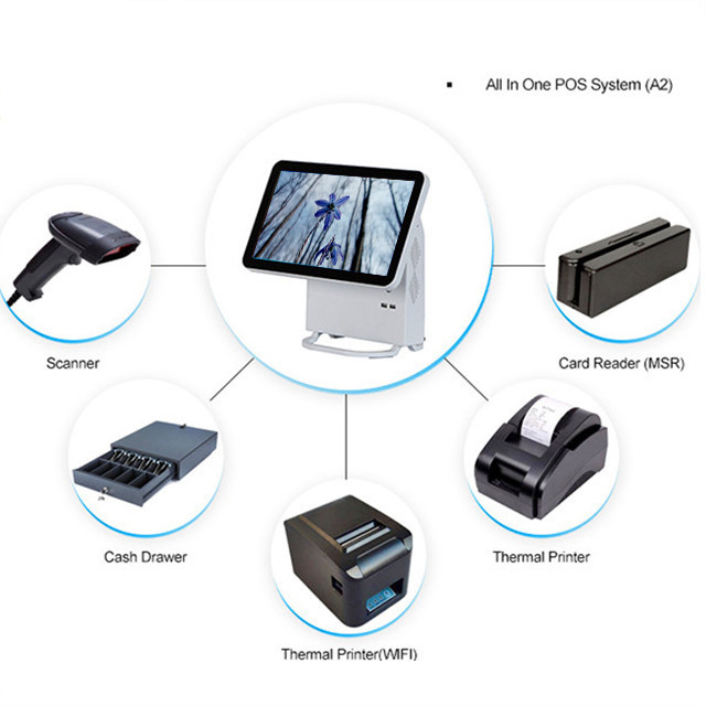 15.6 Inch Capacitive Touch Screen Point Of Sale Terminal 300cd / M2 Brightness