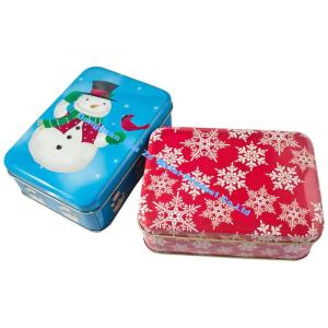 Wholesale 0.23mm Christmas Cookie Tin Food Grade Gift Tins Wholesale Metal Cans with Lids Rectangular Tin from china suppliers