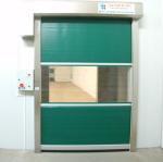 Economical Green PVC High Speed Doors Wind Load Area With Viewing Window