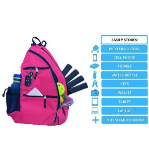 Wholesale Unisex Polyester Pickleball Sling Bag With Water Bottle Holder from china suppliers