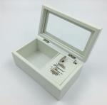 Christmas Style Childrens Musical Jewellery Box Lacquer Painting White Wooden