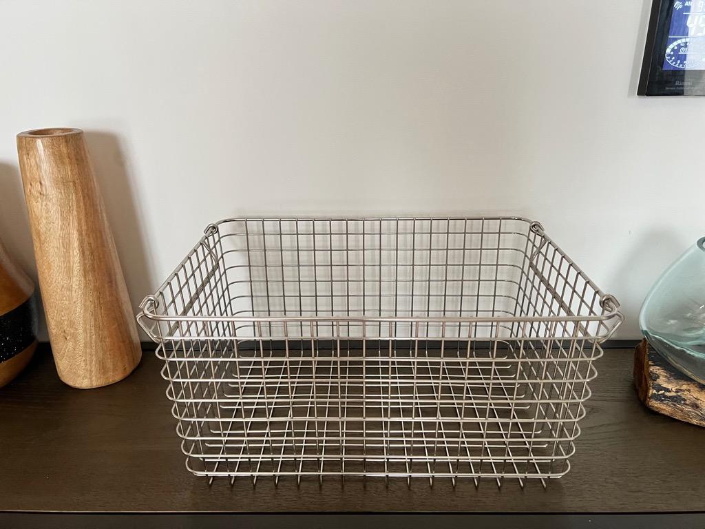 Stainless Steel Storage Woven Net Basket Rustic Style Tote Basket For Home Decor Customized Wire Mesh Basket