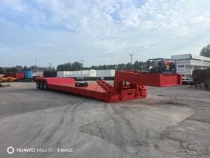 Wholesale 100ton Hydraulic Front Loader Detachable Lowbed Semi Trailer for Heavy Duty Transport from china suppliers