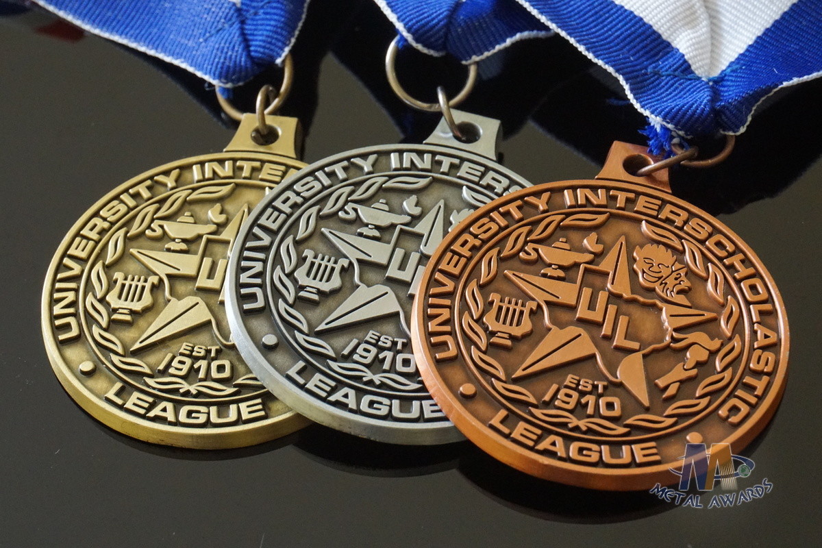 Round Custom Design UIL Metal Award Medals Blank Medallion With 3D Effect