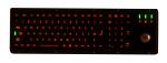 Black Stainless Steel Metal Industrial Keyboard With Trackball Backlight