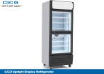 Black Upright Display Refrigerator / Stainless Steel Fridge Freezer
