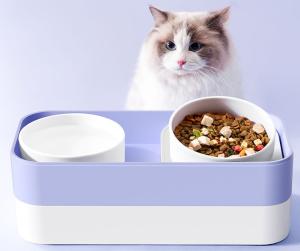 Wholesale Elevated Neck Guard Cat Food Dispenser With Leak Proof Fence from china suppliers