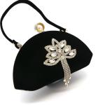 Dinner Evening Clutch Handbag Red Fluff Fabrics Inlaid Diamond Stream Soviet