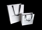 Jumbo Folding Black Ribbon Retail Shopping Bags , Carry Promotional Paper Bags