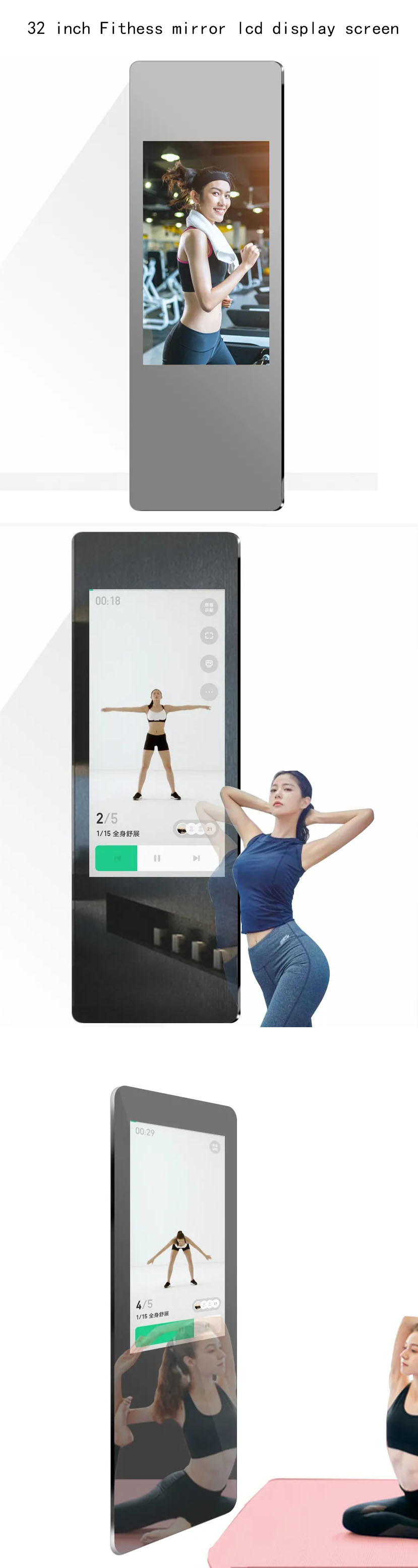 Super Clear Intelligent Fitness Mirror Display Screen 32inch