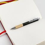 Eco-Friendly Bamboo Grip Ballpoint Pen Press Metal Ball Pen For Writing Exams