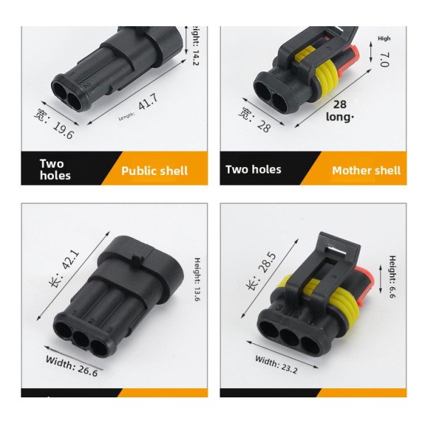 1.5 Series Waterproof Automotive 1 2 3 4 5 6 7 8 Pin Connector AMP Socket Plug Connector
